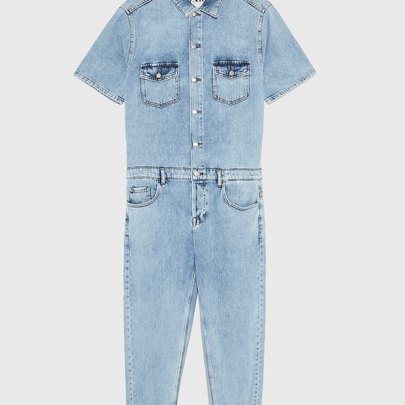 zara men's denim jumpsuit